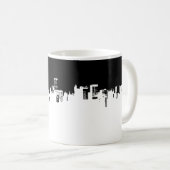 白黒ニューヨークシティスカイラインアポップ・アートのート コーヒーマグカップ (正面右)