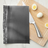 白黒ニューヨークシティスカイライン キッチンタオル (四つ折り)