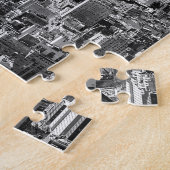 白黒ニューヨークシティスカイライン ジグソーパズル (側面)