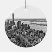 白黒ニューヨークシティスカイライン セラミックオーナメント (裏面)