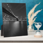 白黒ニューヨークシティスカイライン フォトプラーク (側面)