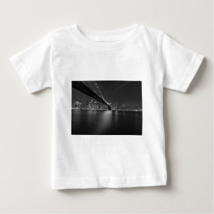 白黒ニューヨークシティスカイライン ベビーTシャツ