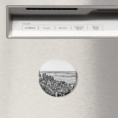 白黒ニューヨークシティスカイライン マグネット (インサイチュ (食洗機))