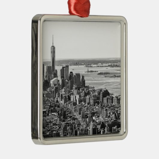 白黒ニューヨークシティスカイライン メタルオーナメント (右)