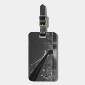 白黒ニューヨークシティスカイライン ラゲッジタグ (正面縦)