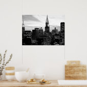 白黒ニューヨークシティナイト ポスター (キッチン)