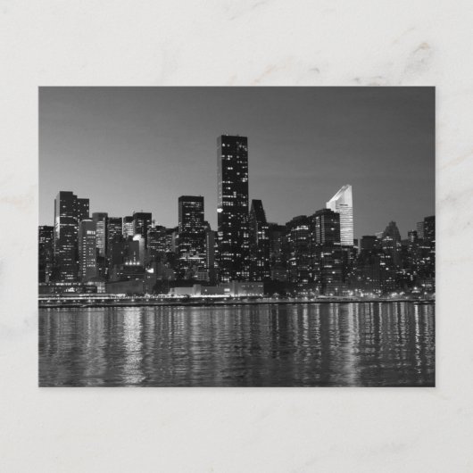 白黒ニューヨークシティナイト ポストカード (正面)
