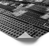 白黒ニューヨークシティビュー上から ポスター (角)