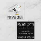 白黒ニューヨークシティピジョンシーガルバードニューヨーク スクエア名刺 (正面/裏面)