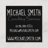 白黒ニューヨークシティピジョンシーガルバードニューヨーク スクエア名刺 (裏面)