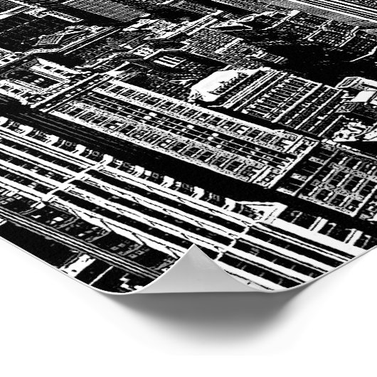 白黒ニューヨークシティポスター ポスター (角)