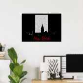 白黒ニューヨークシティ ポスター (ホームオフィス)