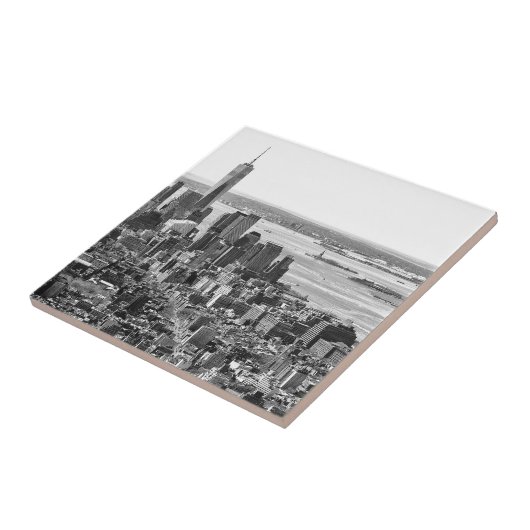 白黒ニューヨークスカイライントラベルフォトグラフィック タイル (側面)