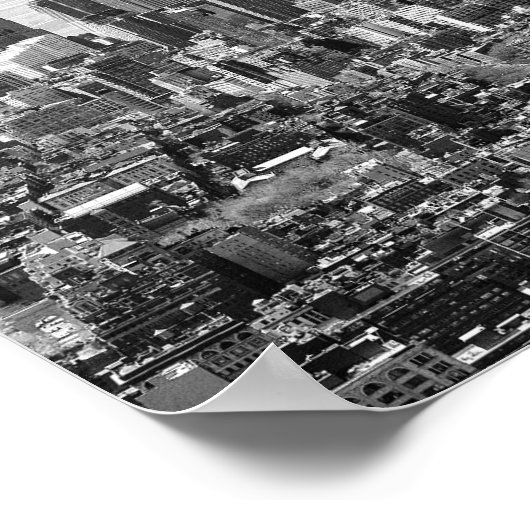 白黒ニューヨークスカイライントラベルフォトグラフィック ポスター (角)