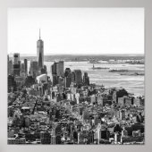 白黒ニューヨークスカイライントラベルフォトグラフィック ポスター (正面)