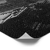 白黒ニューヨークマンハッタンパノラマポスター ポスター (角)