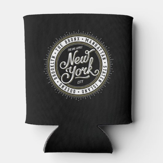 白黒ニューヨーク市のテーマロゴ 缶クーラー (裏面)