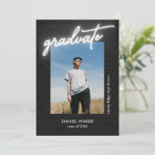 白黒ネオン写真卒業 招待状 (スタンド正面)