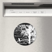 白黒ネガティブネバーモアレイヴンシルエット マグネット (インサイチュ (食洗機))