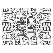 白黒ネコのお母さん猫好き テーブルクロス (正面(横))