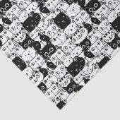 白黒ネコ顔パターン誕生日パーティー 薄葉紙 (詳細)