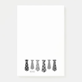 白黒ネックタイオフィスWork Himボスファッション ポストイット