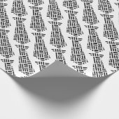 白黒ネックタイパパオフィス彼おもしろい ラッピングペーパー (角)