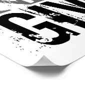 白黒ネバーアップ与えアートポスター ポスター (角)