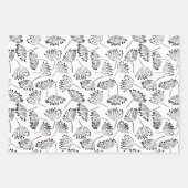 白黒ネームモダンフローラDandelion ラッピングペーパーシート (正面2)