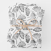 白黒ネームモダンフローラDandelion ラッピングペーパーシート (インサイチュ)