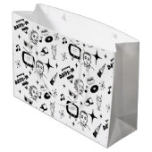白黒ノスタルジックレトロ1950のスタイル ラージペーパーバッグ (裏面アングル)