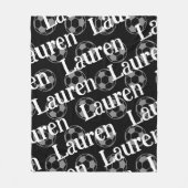 白黒ノベルティサッカーフリースブランケット フリースブランケット (正面)