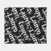 白黒ノベルティサッカーフリースブランケット フリースブランケット (正面(横))