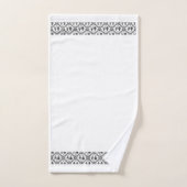 白黒ノルウェー縁ど語 バスタオルセット (ハンドタオル)