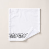 白黒ノルウェー縁ど語 バスタオルセット (ウォッシュタオル)