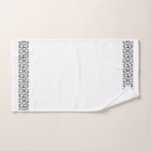 白黒ノルウェー縁ど語 バスタオルセット (ハンドタオル)