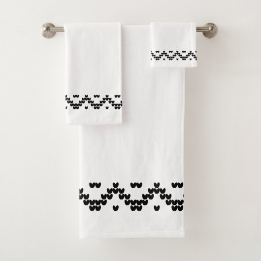 白黒ノルウェ縁どーバスタオルセット バスタオルセット (インサイチュ)