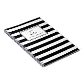 白黒ノートブストライプックパーソナライズされたブック ノートブック (右側)
