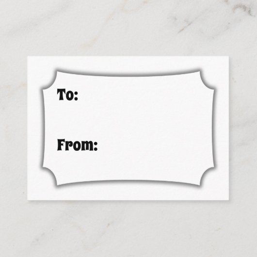 白黒ノーラップはっきりした表示ブライダルシャワー エンクロージャーカード (裏面)