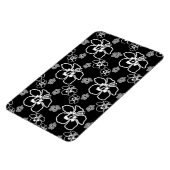 白黒ハイビスカスハワイアン模様 マグネット (左側)