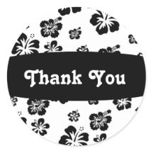 白黒ハイビスカスフラワーフローラパーティーシール