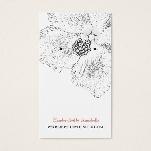 ©白黒ハイビスカスフローライヤリングホルダー (正面)