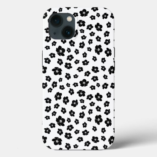 白黒ハイビスカスフローラ Case-Mate iPhoneケース (裏面)