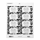 白黒ハイビスカス水カスタマイズ瓶- it! ラベル (フルシート)