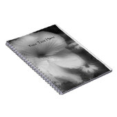 白黒ハイビスカス花手帳 ノートブック (右側)