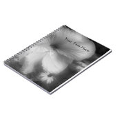 白黒ハイビスカス花手帳 ノートブック (左側)