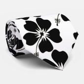 白黒ハイビスカス ネクタイ (ロール)