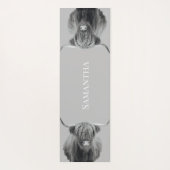 白黒ハイランドカウモノグラム名 ヨガマット (裏面)