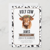 白黒ハイランド牛の誕生日パーティー 招待状 (正面)