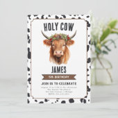 白黒ハイランド牛の誕生日パーティー 招待状 (スタンド正面)